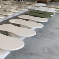 Table basse ATUNUS au design populaire, irrégulière et créative, table à thé moderne en MDF et contreplaqué pour salon