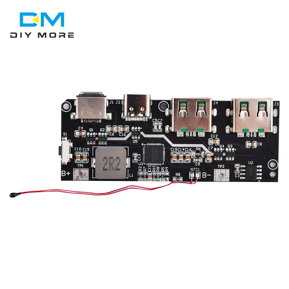 22.5W Quick Charging Mobile Power Module QC4.0 PD3.0 5 Port Dual USB Mobile Power Bank Circuit Board Protection Diy Motherboard