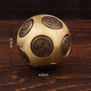 Bola antiestrés de latón de doce caras para ejercitar las manos y atraer la suerte, juguete unisex para uso doméstico - Product Image 4