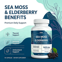 Complément Alimentaire Premium en Capsules OEM : Mousse de Mer, Baies d'Aronia, Fucus et Racine de Bardane 1600 mg, 90 Capsules
