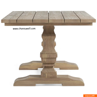 Table à manger d'extérieur en teck sud-américain de qualité A Style classique anglais poli à la main résistant aux insectes pour une utilisation dans la cour