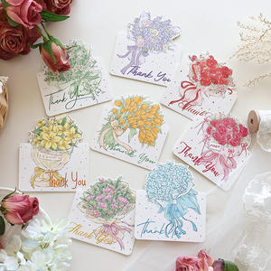 Tarjeta de Felicitación de Papel Impresa a Color para el Día de la Madre, Día de la Mujer, Encuentro Romántico, Día de San Valentín, Día de Acción de Gracias, Día del Maestro, con Diseño Floral - Product Image 1