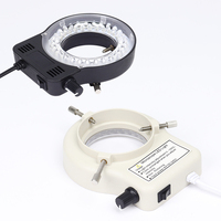 56 LED Adjustable Monocular Stereo Microscope Ring Light Illuminator Power Adapter Optimal ABS Material Sanqtid SQTD-L56 Camera