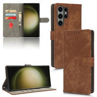 Étui portefeuille avec béquille pour S25 Ultra avec dragonne en PU+TPU