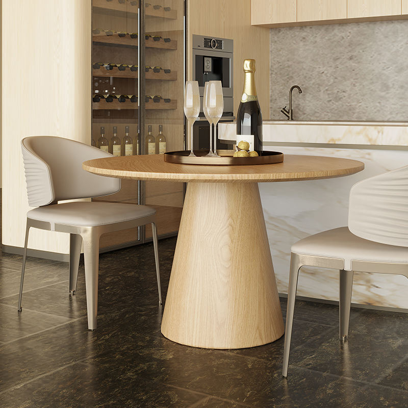 Natural Solid Wood Round Dining Table Minimalist Scandinavian Dining ...