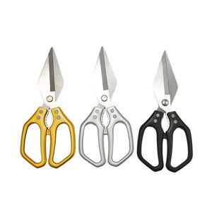 Ciseaux de cuisine en acier inoxydable à grande tête multifonctionnels pour couper le poisson, les os de poulet, usage alimentaire intensif, or, argent, noir - Product Image 1