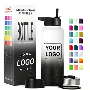 Custom FLASK Sports Water Bottle Double Wall Vacuum Flask Insulated Thermos Stainless Steel 18oz 22oz 32oz 40oz Bottle with Logo - Product Image 1
