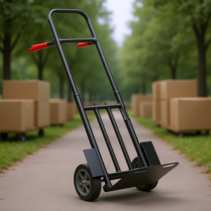 Carretilla de mano de alta resistencia con capacidad de carga de 600 libras, carrito portátil con mango telescópico y correa de amarre para mudanzas en el hogar. - Product Image 2