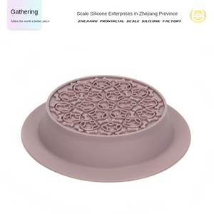 Cuenco <span class=keywords><strong>de</strong></span> silicona ecológico para comer lentamente para perros, antideslizante, con almohadilla <span class=keywords><strong>de</strong></span> doble propósito para lamer, comedero y bebedero sólido para mascotas - Product Image 4