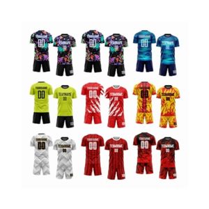 Kit de camisa de futebol com padrões icônicos, kit de camisa de futebol barata de sublimação, estilo em branco, personalizado, roupas esportivas azul vermelho para homens - Product Image 4