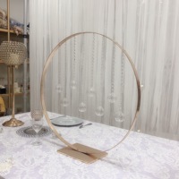 Porte-fleurs rond en fer porte-fleurs en or centres de table de mariage porte-fleurs de mariage en or de luxe accessoire de décoration de fête de mariage