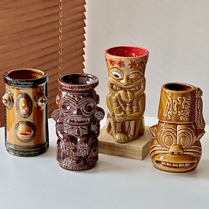 Vente en gros de tasses à cocktail en céramique Tiki Crâne, style <span class=keywords><strong>pirate</strong></span> <span class=keywords><strong>des</strong></span> Caraïbes et zombie, pour bars hawaïens, fêtes, restaurants, avec logo personnalisé, idéal comme cadeau - Product Image 1