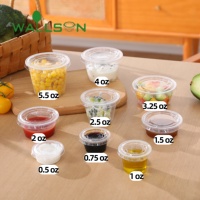 Gobelets en plastique transparents de qualité alimentaire de 5,5 oz en PP avec couvercles hermétiques sans BPA, impression en relief, petits gobelets à dessert, vente en gros