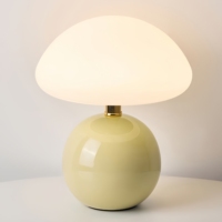 Nouveau design lampe de table LED rechargeable portable lampe champignon à base en céramique pour la décoration de chevet d'hôtel et de chambre à coucher à la maison