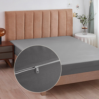 Protège-matelas imperméable en pongé, housse de lit élastique à couverture intégrale, vente en gros usine