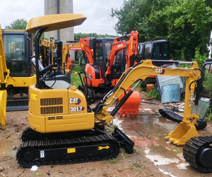 Excavatrice sur chenilles Cat Caterpillar 301.7 certifiée CE, mini-excavatrice 301.7, excavatrice hydraulique avec accessoire de brise-roche et tarière - Product Image 6