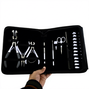 Professional Salon Hair Extension Tool <b>Set</b> with Micro Bead Plier, Braiding <b>Crochet</b> <b>Hook</b> and Bead Threader Tools - Product Image 1