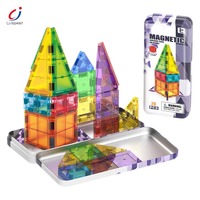 Bloques de Construcción Magnéticos para Niños Chengji, Bloques de Construcción Magnéticos Coloridos de Dibujos Animados, Bloques Magnéticos Transparentes en 3D