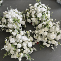Arrangement floral de roses de grande taille (50 cm, 60 cm, 70 cm, 80 cm) pour table de mariage, centre de table, boule de fleurs artificielles en soie blanches