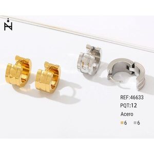 Orecchini a Cerchio Sottili in Acciaio Inossidabile Oro Argento 6mm Set da 12 Pezzi - Product Image 1