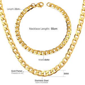 पुरुषों की यूरोपीय अमेरिकी शैली स्टेनलेस स्टील क्रॉस चेन लटकन वर्षगांठ गहने सेट के लिए चांदी/सोने के साथ 5 मिमी - Product Image 4