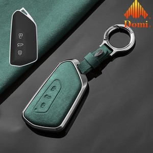 GZ Domi Coque de <span class=keywords><strong>protection</strong></span> intégrale en alliage de zinc et cuir PU pour clé de voiture <span class=keywords><strong>Volkswagen</strong></span> <span class=keywords><strong>Golf</strong></span> 8 avec porte-clés – Meilleure vente - Product Image 3