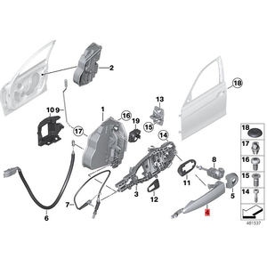 ด้ามจับโบว์ซ้ายสำหรับ BMW 2 Series F87 M2 lci [การแข่งขัน M2] 2016-2019 51217207561 - Product Image 5