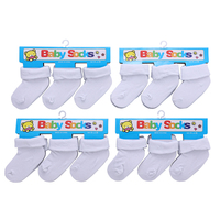 Chaussettes en coton pour nouveau-né, couleur blanc uni