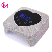 NOUVEAU 2026 Lampe UV pour ongles en forme de cœur, avec diamants scintillants, rechargeable, LED, pour gel, séchoir à ongles, lumière UV pour salon de manucure