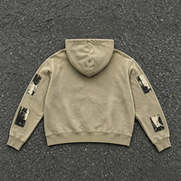 Sweat à capuche vintage ODM de haute qualité 100% coton imprimé, délavé à l'acide, avec poche, série High Street, effet vieilli, délavé à la pierre