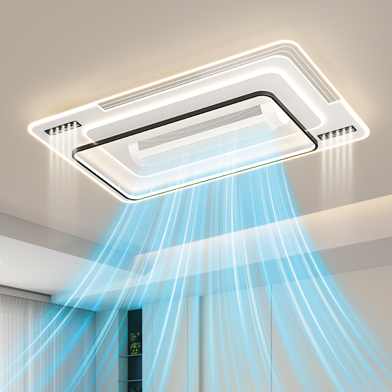 Modern LED Ceiling Fan Light with Silent Adjustable Heating Cooling Airflow Iron Body Fan Lamp for Bedroom Hotel Living Room