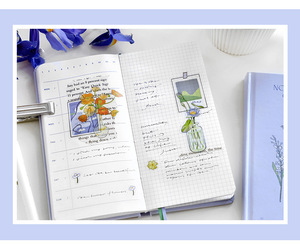 LABON-cuaderno personalizado A6 con estampado de flores, Mini cuaderno, cubierta de papel, Agenda, papelería - Product Image 4