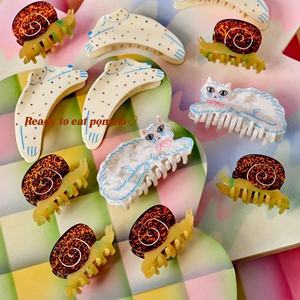 <span class=keywords><strong>Winona</strong></span> personalizado nicho gato horquilla colorido Floral sol limón Camarón Clip ácido acético hecho de aleación duradera - Product Image 4