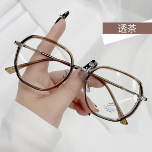 Gafas anti luz azul para mujer, montura poligonal TR90, lentes de PC anti radiación, lentes planas para uso en computadora, otoño 2023 - Product Image 1