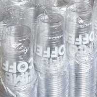 Gobelet à café jetable en PET, à usage commercial, à paroi simple, épaissi, haute transparence, écologique, personnalisable, pour emballage à emporter