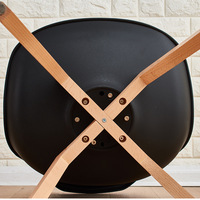 Pieds de table en bois de hêtre pour table ronde à manger, accessoires de meubles en gros, pieds de table en bois non fini noir
