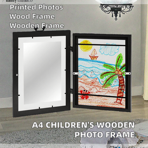A4 Wall <b>Mounted</b> Wooden <b>Photo</b> <b>Frame</b> Memorial Gift <b>for</b> Children's <b>Photo</b> Art Premium Wood <b>Frames</b> - Product Image 3
