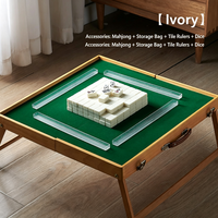Ensemble de Mahjong en mélamine robuste et tendance, complet avec une table pliante portable en bois massif pour les voyages en camping et les jeux à domicile