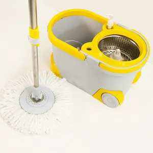 Household cleaning products detachable basket swivel mop bucket set with foldable handle