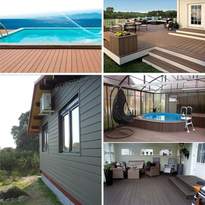 Plancher en WPC moderne, imperméable, antidérapant, à bords carrés, imitation <span class=keywords><strong>bois</strong></span>, pour <span class=keywords><strong>piscine</strong></span>, utilisation en extérieur - Product Image 6