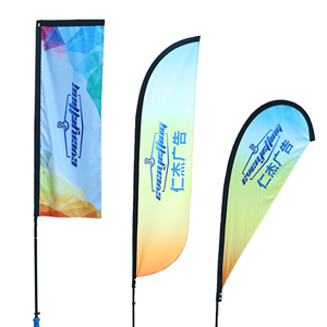 CE Certificate Custom Logo Fiberglass Pole Beach Flags Teardrop Rectangle Feather Flags for Outdoor Advertising Events