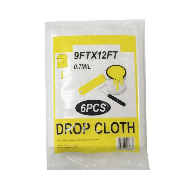 LDPE Drop Sheet Kunststoff-Staubs chutz hülle zum Lackieren von HDPE Drop Cloth 9 Fuß x 12 Fuß