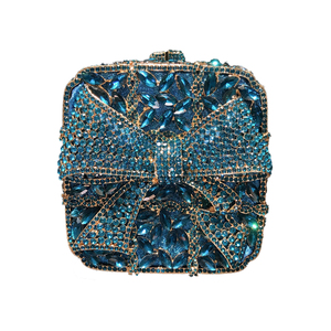 Sac de soirée de luxe en cristal avec nœud papillon, sac à main en forme de boîte scintillant pour femme, idéal pour les dîners, les rendez-vous et les mariages - Product Image 6