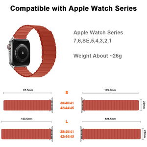 Nouveau Silicone magnétique OEM pour montre <span class=keywords><strong>Apple</strong></span> <span class=keywords><strong>Watch</strong></span> 7 38/40/41mm 42/44/45mm, <span class=keywords><strong>prix</strong></span> de gros - Product Image 4