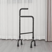 Canne d'assistance d'escalier en alliage d'aluminium léger réglable avec une capacité de charge de 300 lb et une hauteur réglable de 32 pouces pour les personnes âgées handicapées
