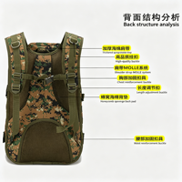Sac à dos de randonnée de grande capacité à styles multiples, logo personnalisé, camping, chasse, prix d'usine, sac à dos tactique multifonctionnel