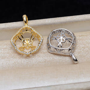 Colgante de Plata S925, Accesorios para Perlas DIY, Soporte Inferior de 4mm, Corrector y Producto Semiterminado Vacío para 15-16 - Product Image 2