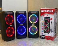 KIMISO Enceinte portable à double haut-parleur, haute puissance 80W, pour karaoké extérieur, avec double haut-parleur de 10 pouces en plastique, modèle QS-1010