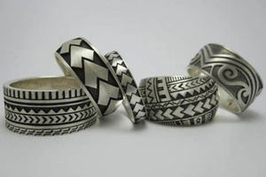 Kunden spezifischer böhmischer Stammes-oxidierter hawaiiani scher polynesi scher samoa nischer Ehering - Product Image 2