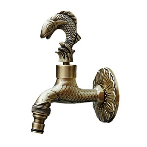 Antik renk hayvan tasarım duvar dokunun tek kolu ile çamaşır makinesi için yüksek kaliteli pirinç Bibcock - Product Image 3